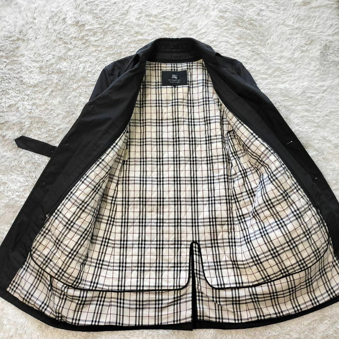 BURBERRY BLACK LABEL(バーバリーブラックレーベル)の美品✨バーバリーブラックレーベル トレンチ コート ベルト ライナー 黒 L メンズのジャケット/アウター(トレンチコート)の商品写真