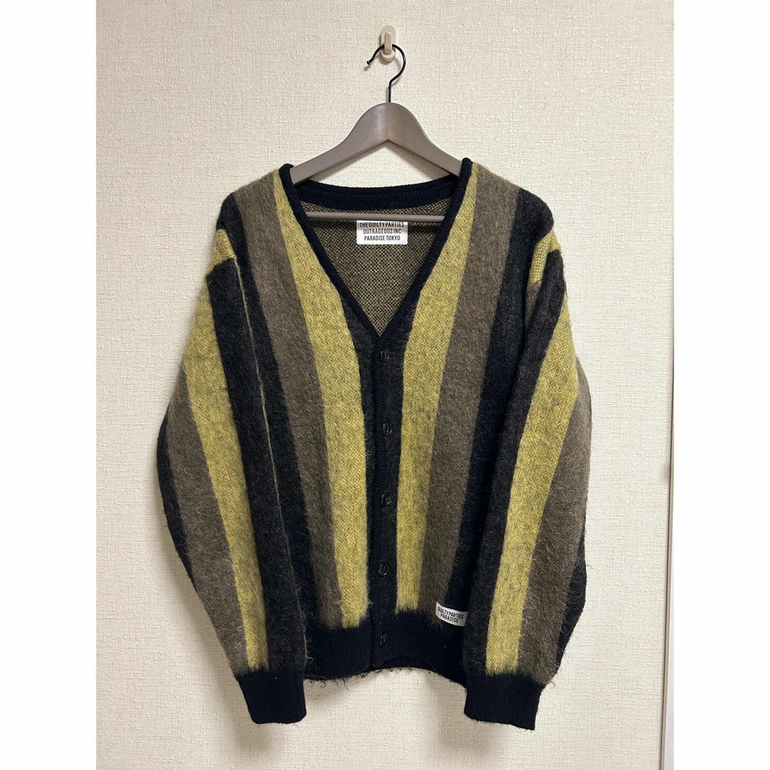 WACKO MARIA  STRIPED MOHAIR CARDIGAN