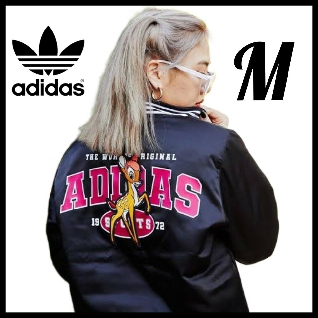 adidas(アディダス)の【ディズニーコラボ】adidas★中綿ジャケット★キルティングジャケット★黒★M レディースのジャケット/アウター(ダウンジャケット)の商品写真