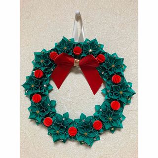 折り紙 クリスマスリース🎄ハンドメイド(リース)