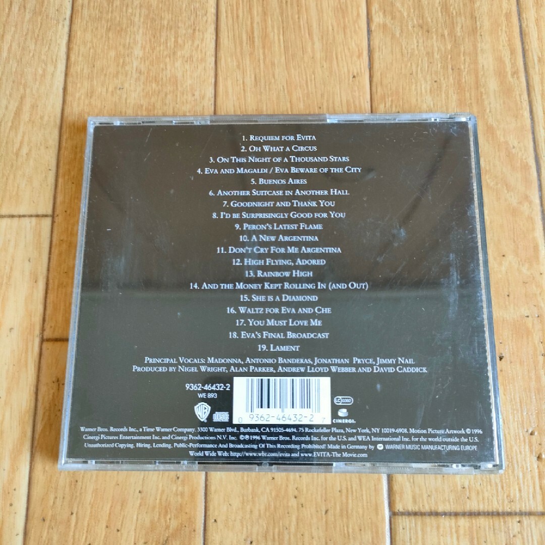 US盤 廃盤 マドンナ エビータ サウンドトラック OST Madonna エンタメ/ホビーのCD(映画音楽)の商品写真