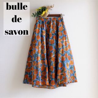 bulle de savon マルメロプリント サーキュラースカート ロング