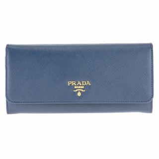 プラダ(PRADA)の未使用 正規品 プラダ 長財布 レディース ブルー レザー ファスナー式(財布)