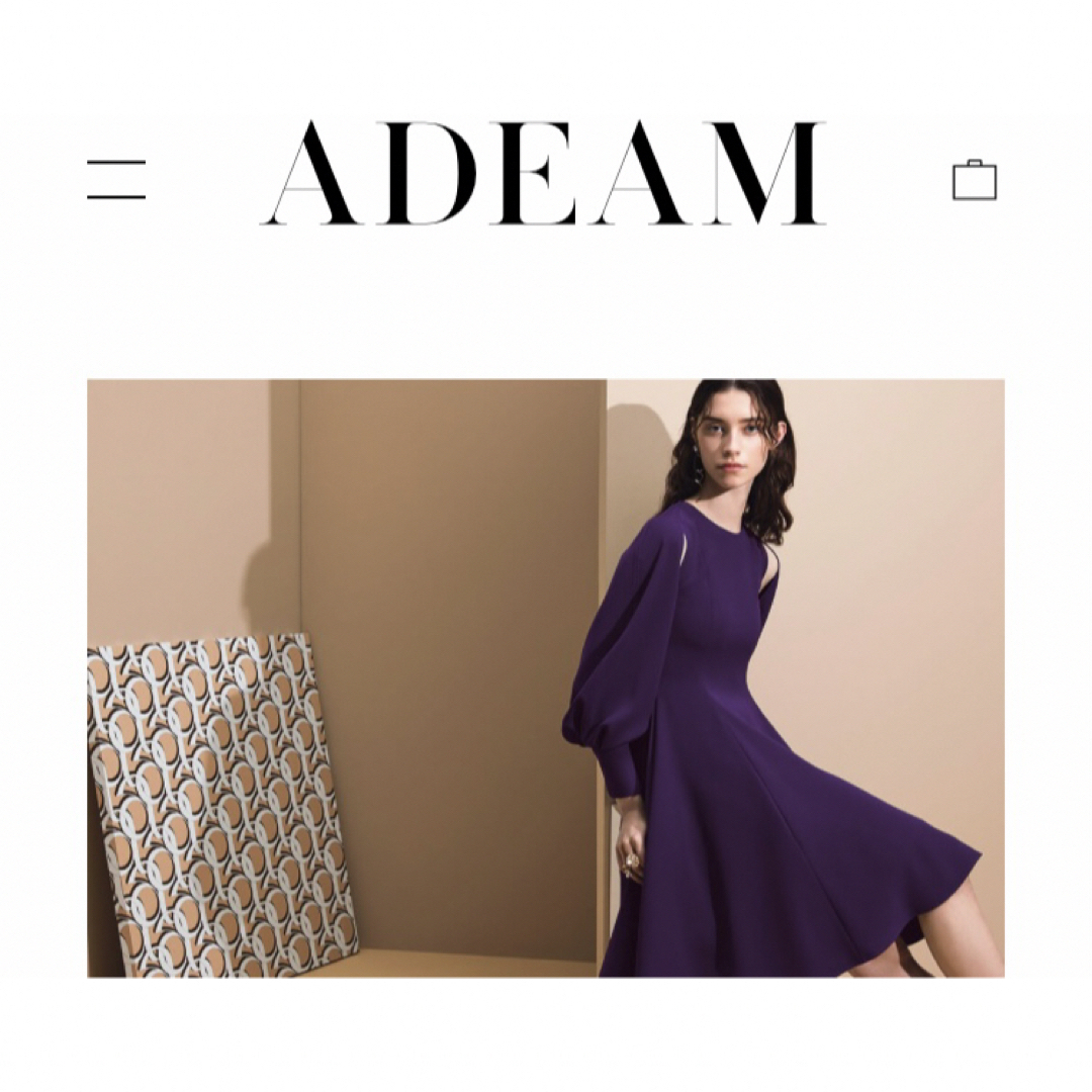 ADEAMアディアムフォクシー　カットソーｘポリエステル切り替えワンピース