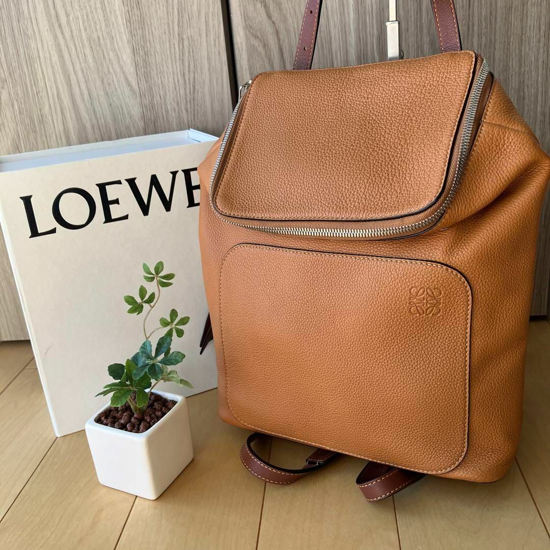 LOEWE　ロエベ　ゴヤ　スモールバックパック　リュック　ブラウン　キャメル