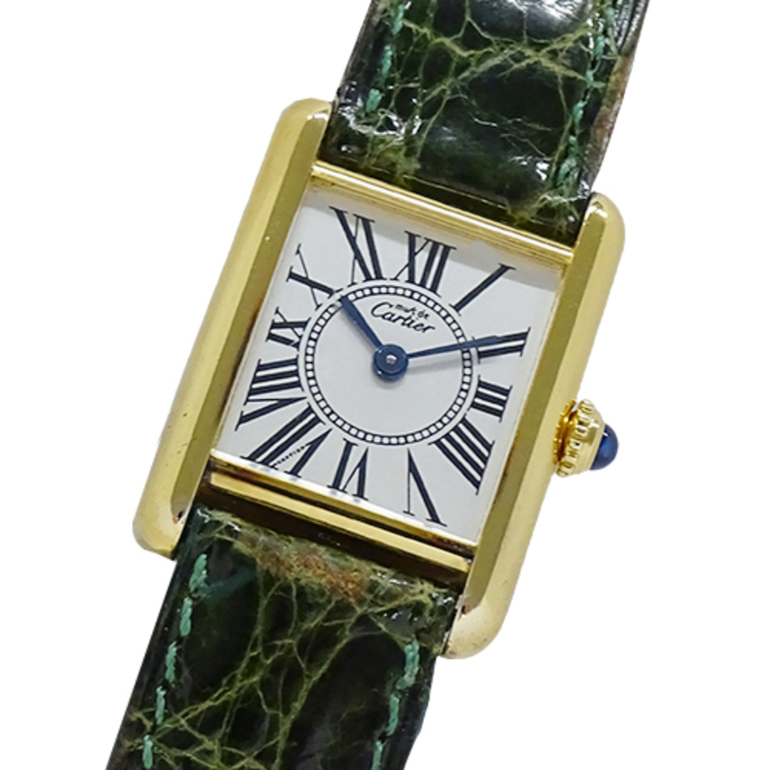 カルティエ Cartier 時計 レディース ブランド マストタンク SM ヴェルメイユ クオーツ QZ 925 レザー W1005554 スクエア