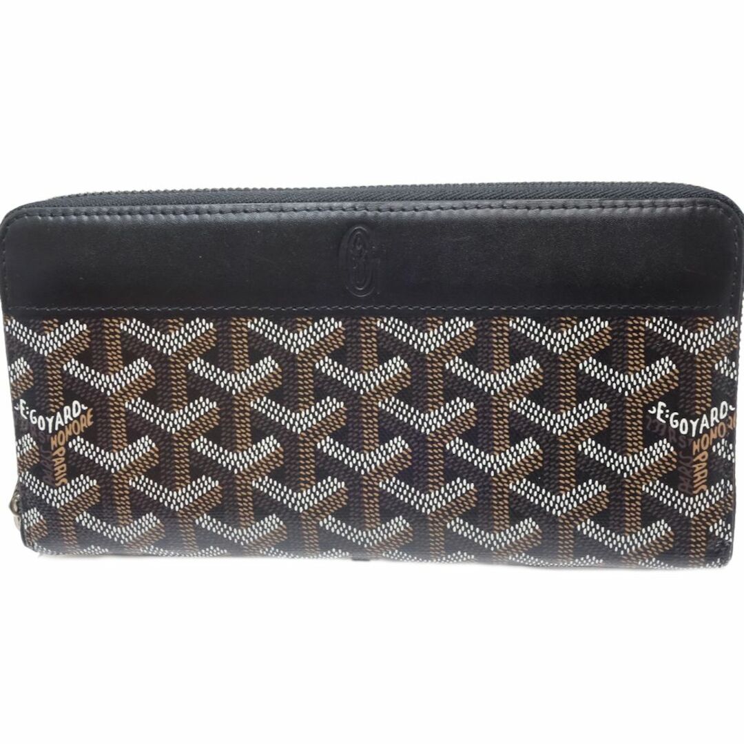 GOYARD ゴヤール ラウンドファスナー マティニョンGM 長財布 PVCxレザー  ブラック ブラウン/083923