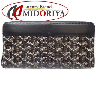 ゴヤール(GOYARD)のGOYARD ゴヤール ラウンドファスナー マティニョンGM 長財布 PVCxレザー  ブラック ブラウン/083923【中古】(財布)