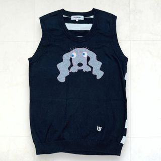 エムユースポーツ(M・Uスポーツ)の美品＊MU SPORTS ミエコウエサコ カシミヤ混 ニット ベスト 黒 40(ニット/セーター)