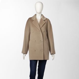 マックスマーラ(Max Mara)のマックスマーラ MAX MARA コート 101801 アイコンコート REBUS ショート ダブルブレスト ジャケット 2023年秋冬新作 2310860239 0002 CAMMELLO(スプリングコート)