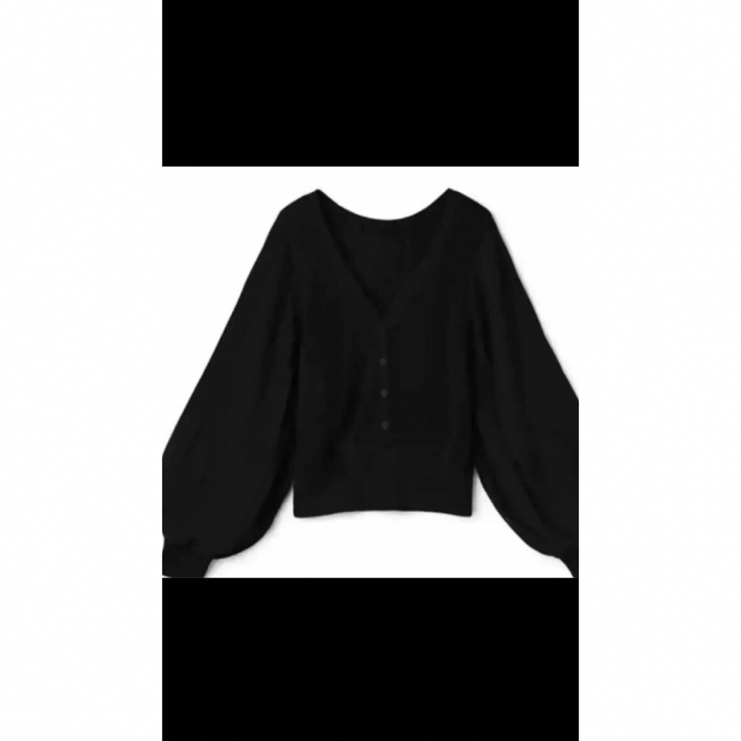 GRL(グレイル)のグレイル　袖プリーツニットトップス　 Mサイズ　ブラック レディースのトップス(カットソー(長袖/七分))の商品写真