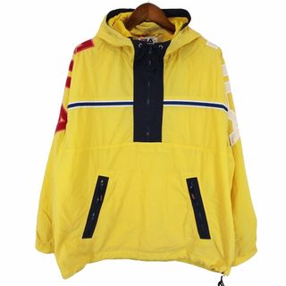 フィラ(FILA)の90年代~2000年代 FILA フィラ ナイロンアノラックパーカー イエロー (メンズ XL) 中古 古着 O7377(パーカー)