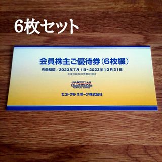 セントラルスポーツ 株主優待券 ６枚綴(フィットネスクラブ)