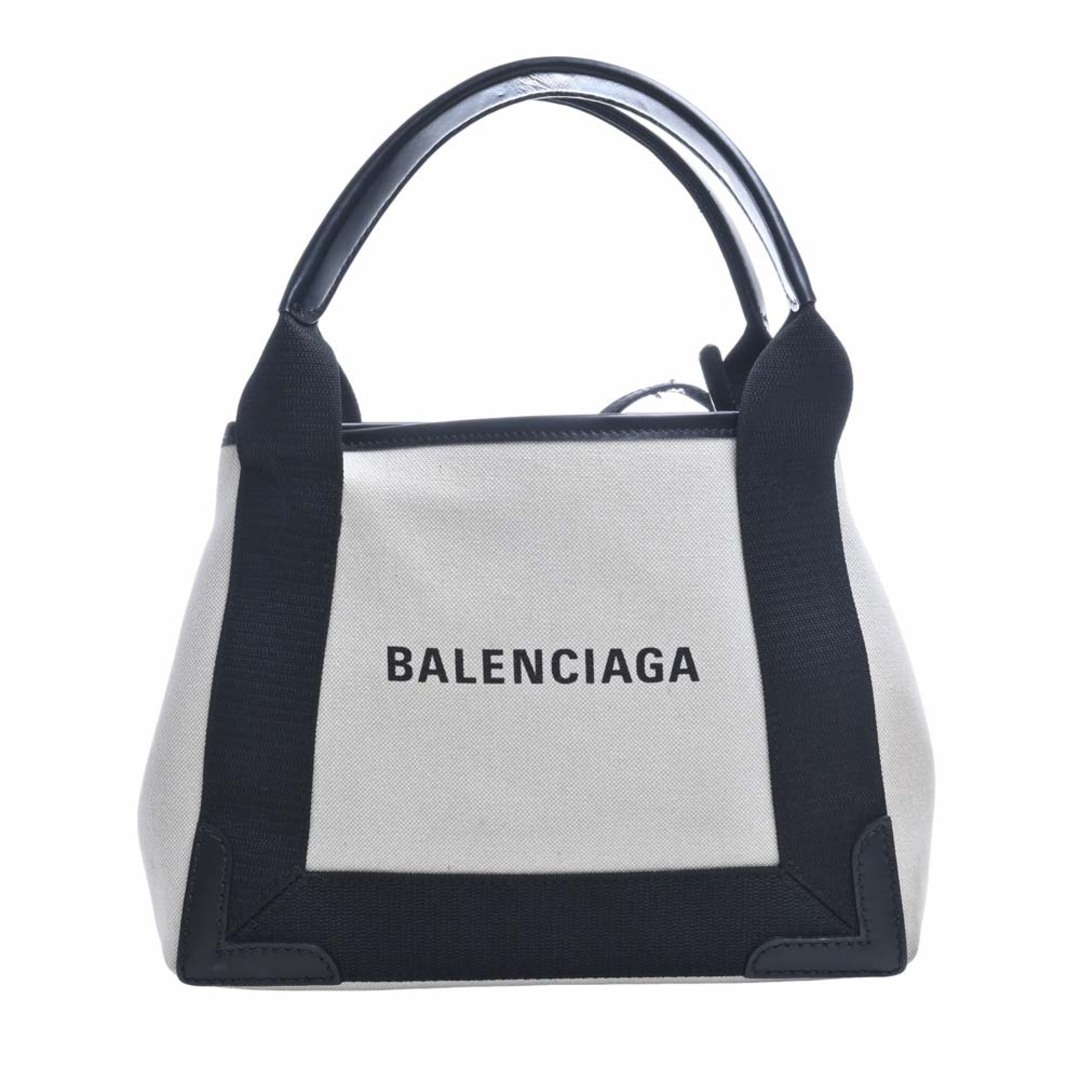 レディースBalenciaga バレンシアガ キャンバス ネイビーカバスXS 2WAY ハンドバッグ 390346 アイボリー/ブラック by