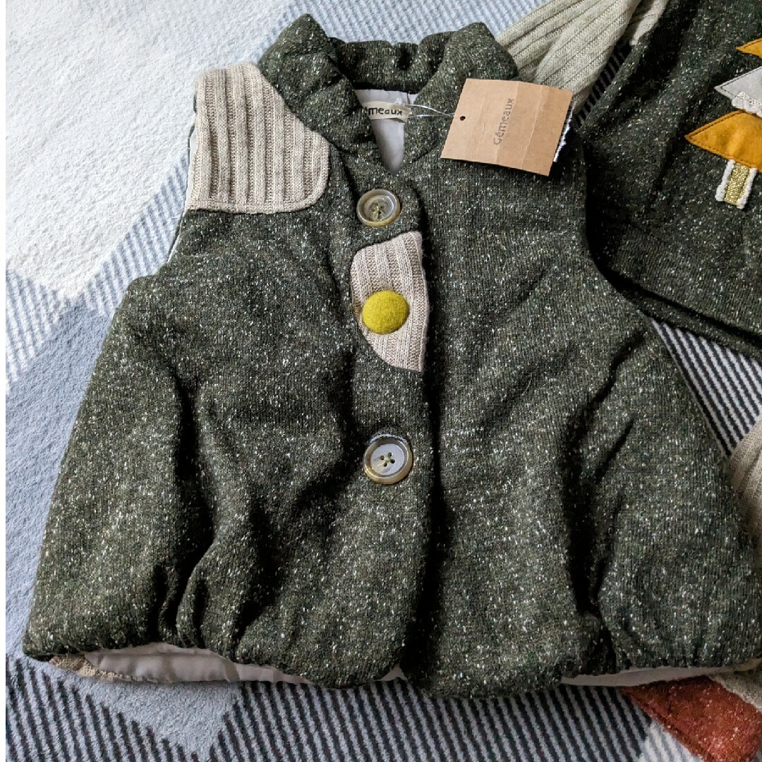 Green Parks ニット ダウンベストセット 100 キッズ/ベビー/マタニティのキッズ服男の子用(90cm~)(ニット)の商品写真