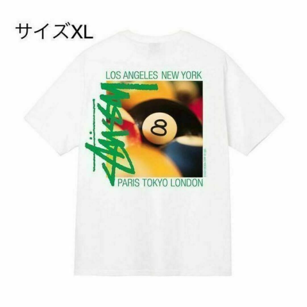 【新品】stussy Tシャツ　サイズXL ホワイト 8ボール