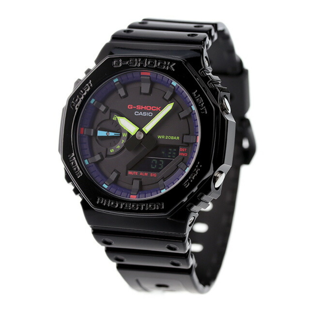 CASIO(カシオ)の【新品】カシオ CASIO G-SHOCK 腕時計 メンズ GA-2100RGB-1ADR Gショック アナログ-デジタル 2100シリーズ クオーツ ブラックxブラック アナデジ表示 メンズの時計(腕時計(アナログ))の商品写真