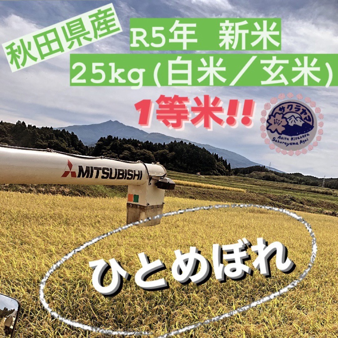 ★令和5年 ‪新米  ひとめぼれ 25kg  一等米級 秋田県産 産地直送★  食品/飲料/酒の食品(米/穀物)の商品写真