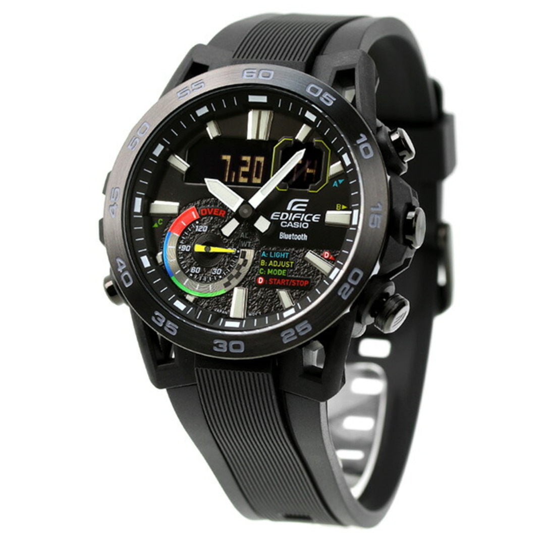 カシオ CASIO EDIFICE 腕時計 メンズ ECB-40MP-1ADF エディフィス レーシングマルチカラーシリーズ クオーツ ブラックxブラック アナデジ表示