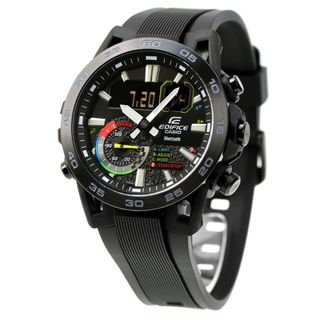 カシオ(CASIO)の【新品】カシオ CASIO EDIFICE 腕時計 メンズ ECB-40MP-1ADF エディフィス レーシングマルチカラーシリーズ クオーツ ブラックxブラック アナデジ表示(腕時計(アナログ))