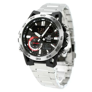 カシオ(CASIO)の【新品】カシオ CASIO EDIFICE 腕時計 メンズ ECB-40D-1ADF エディフィス クオーツ ブラックxシルバー アナデジ表示(腕時計(アナログ))