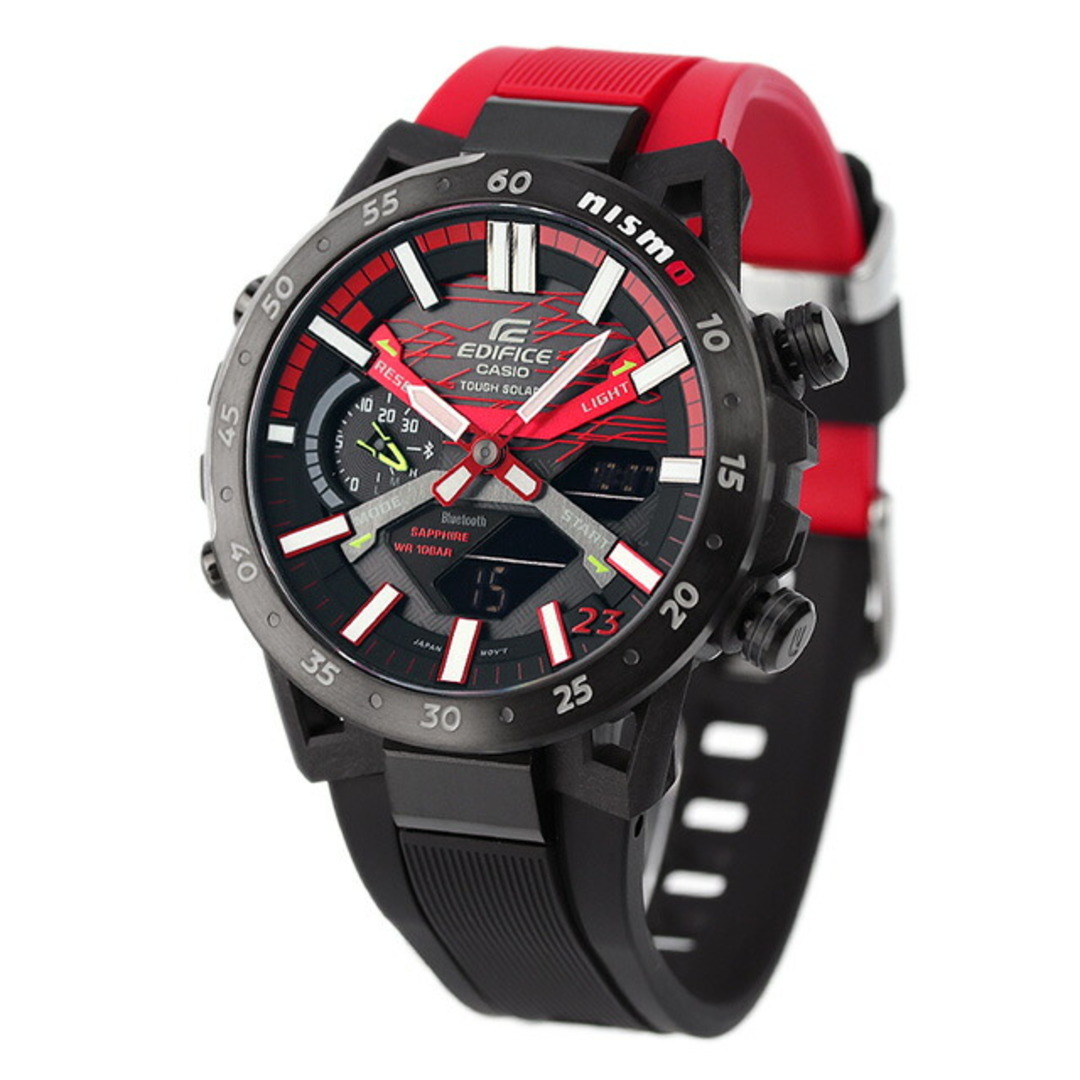 カシオ CASIO EDIFICE 腕時計 メンズ ECB-2000NIS-1ADR エディフィス ソーラー ブラックxレッド/ブラック アナデジ表示