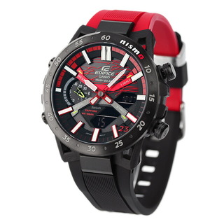 カシオ(CASIO)の【新品】カシオ CASIO EDIFICE 腕時計 メンズ ECB-2000NIS-1ADR エディフィス ソーラー ブラックxレッド/ブラック アナデジ表示(腕時計(アナログ))