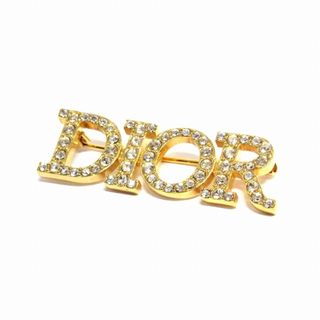 美品 ★Dior★ ブローチ リボン 楕円 オーバル サークル ロゴ ゴールド