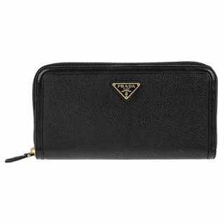 プラダ(PRADA)の未使用 正規品 プラダ 長財布 レディース ブラック 黒 レザー ファスナー式(財布)