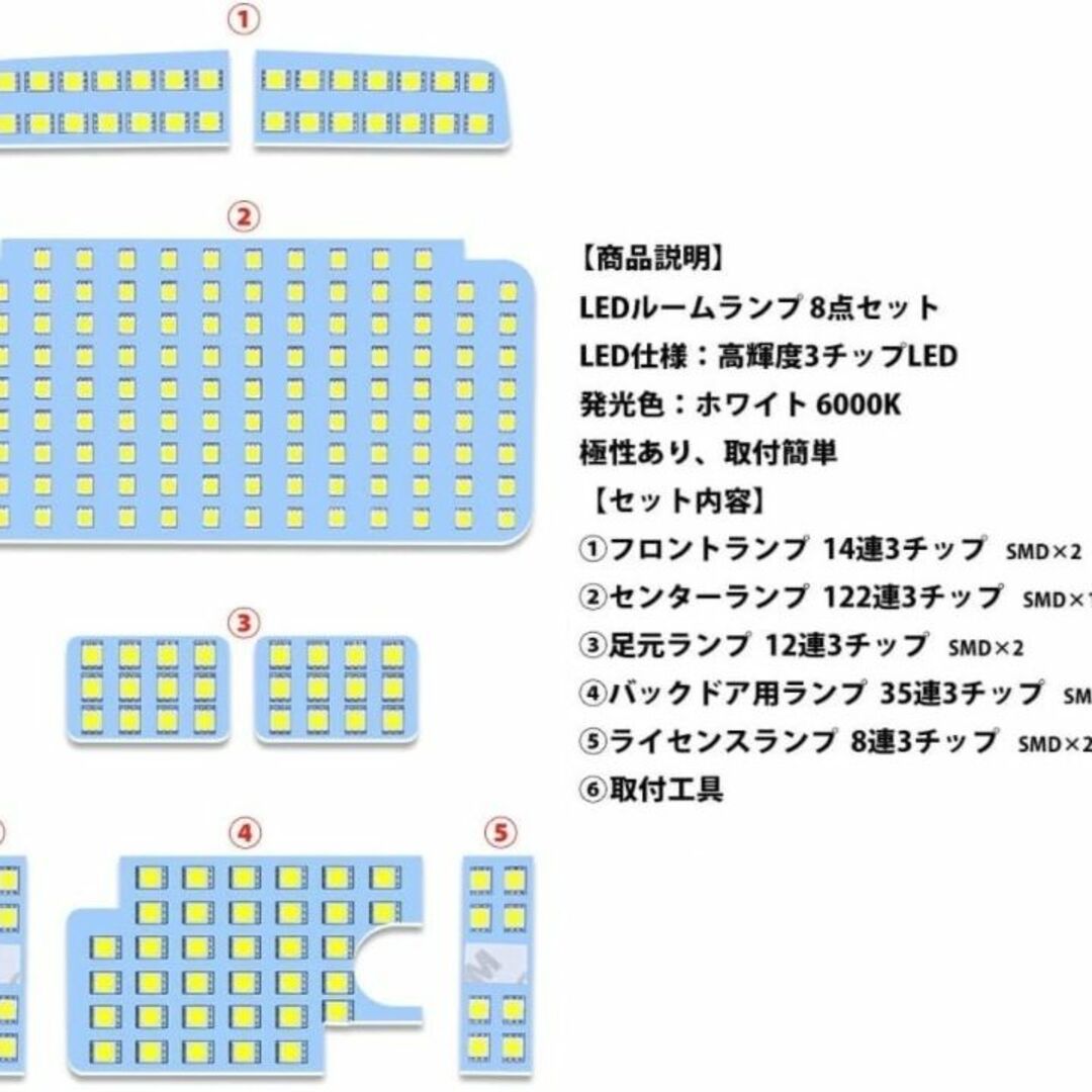 全国送料無料トヨタ ハイエース200系 4型/5型/6型/7型 LEDランプ18点セット