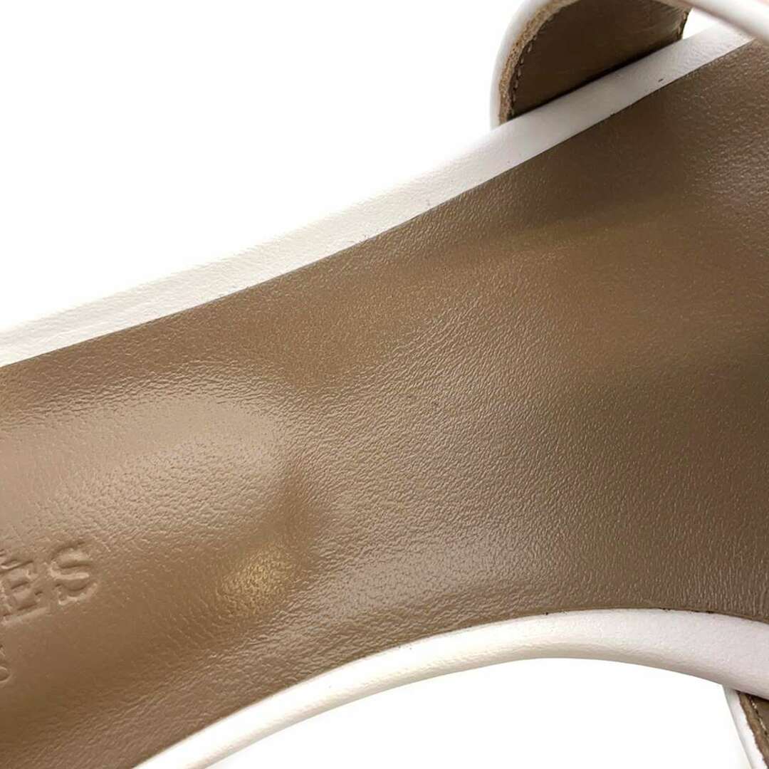 エルメス サンダル オアジス Oasis カーフレザー レディースサイズ36 1/2 HERMES 靴 白