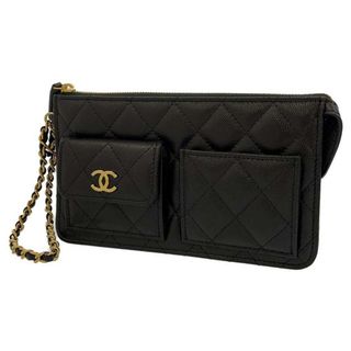 新品　CHANEL ハート　チェーン　クラッチバッグ　ブルー