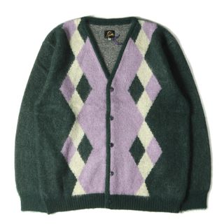 ニードルス(Needles)のNEEDLES ニードルズ カーディガン サイズ:XL 22AW ダイアモンド 柄 モヘア ニット カーディガン Mohair Cardigan Diamond LQ272 トップス セーター 長袖 グリーン 日本製【メンズ】(カーディガン)