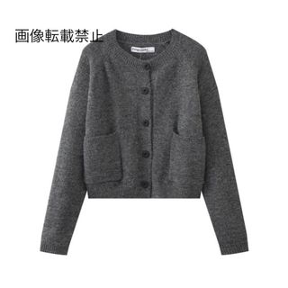 🤎10月新作🎻12607◆gray グレー ニット カーディガン(カーディガン)