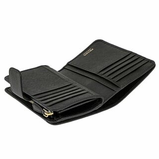 未使用 正規品 プラダ 二つ折り財布 レディース ブラック 黒 レザー ボタン式