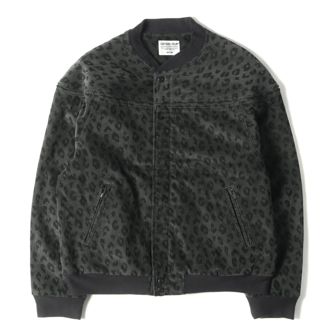 CAPTAINS HELM キャプテンヘルム ジャケット サイズ:M 21AW レオパード 柄 コーデュロイ ダービー ジャケット LEOPARD CORDUROY JACKET チャコール アウター ブルゾン コート【メンズ】【美品】