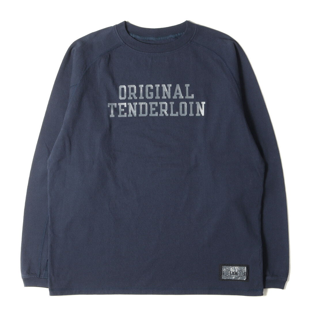 TENDERLOIN テンダーロイン Tシャツ サイズ:L 20AW フリーダムスリーブ ヘビー ロングスリーブ Tシャツ FREEDOM SLEEVE CUT&SEW ネイビー 紺 トップス カットソー 長袖【メンズ】【美品】