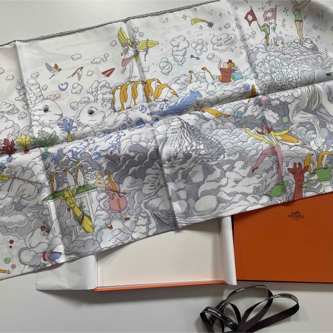 ☆エルメス HERMES☆ エレガント♪ カレ 90 《私の雲》スカーフ-