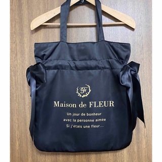 メゾンドフルール(Maison de FLEUR)のMaison de FLEUR ダブルリボントート 黒(トートバッグ)