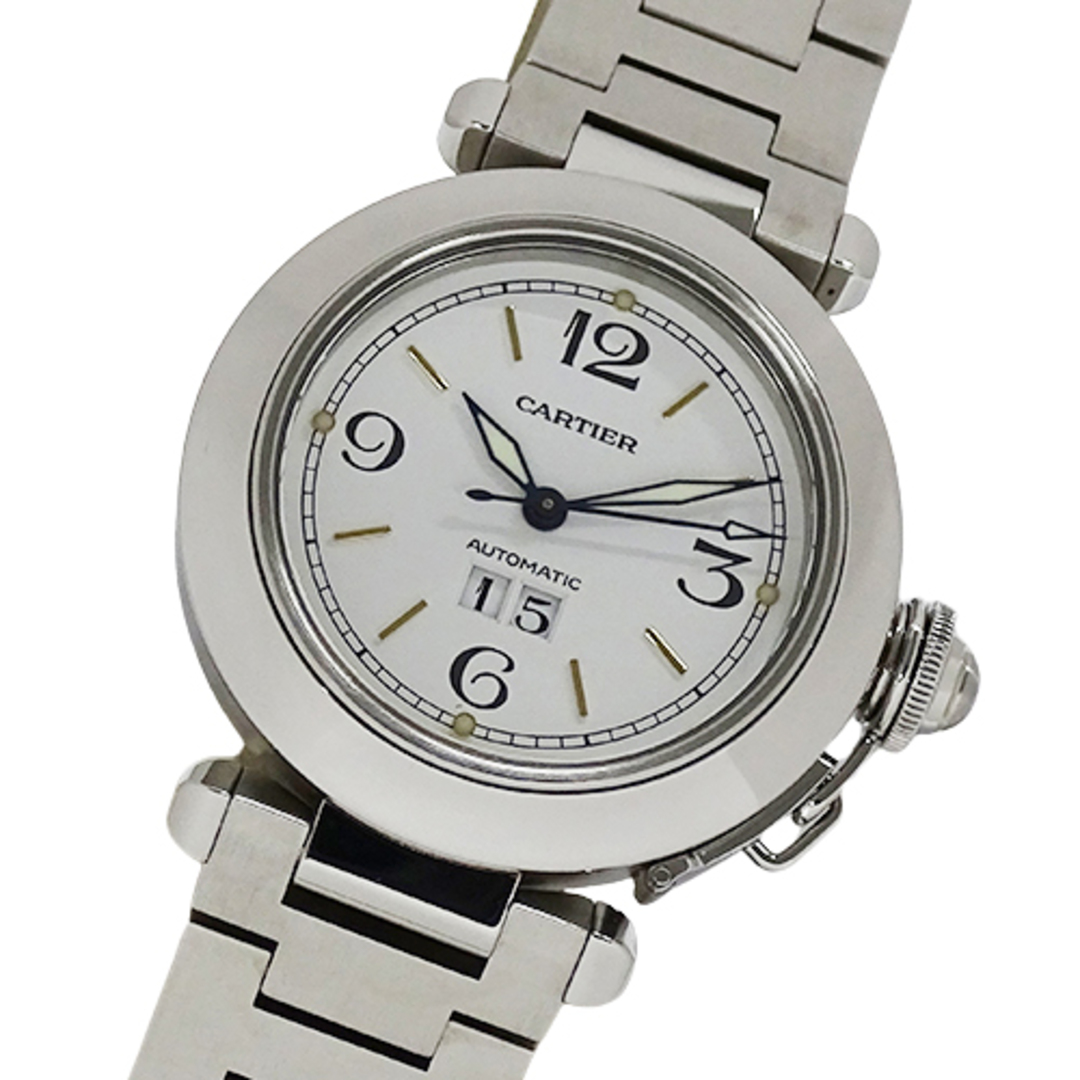 カルティエ Cartier 時計 パシャC ビッグデイト ボーイズ ブランド 自動巻き AT ステンレス SS W31044M7 シルバー ホワイト 磨き済み