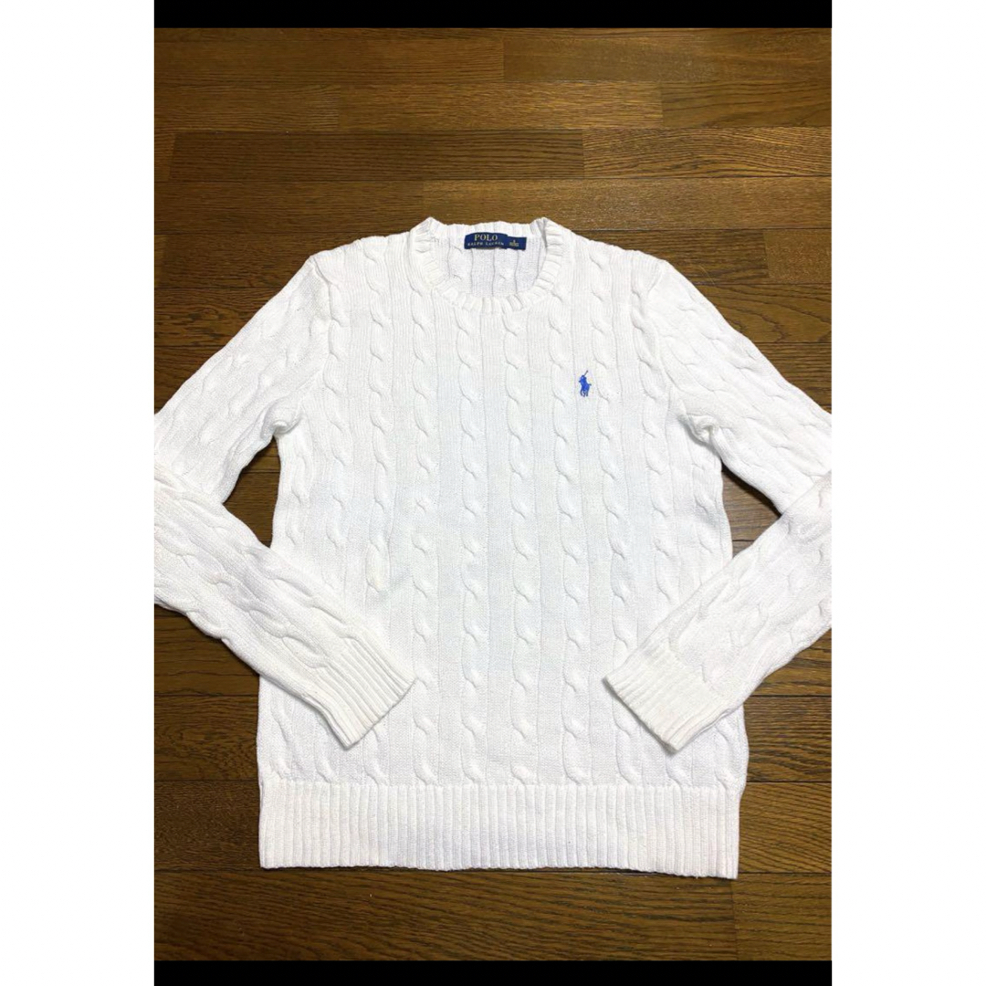 POLO RALPH LAUREN(ポロラルフローレン)の【人気カラー ホワイト】 ラルフローレン ケーブル ニット セーター  1561 メンズのトップス(ニット/セーター)の商品写真