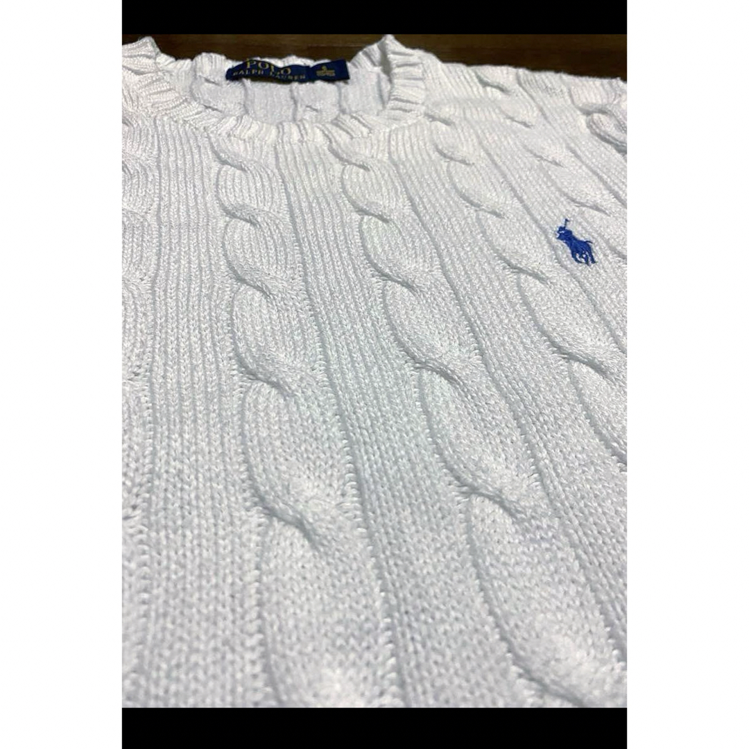 POLO RALPH LAUREN(ポロラルフローレン)の【人気カラー ホワイト】 ラルフローレン ケーブル ニット セーター  1561 メンズのトップス(ニット/セーター)の商品写真