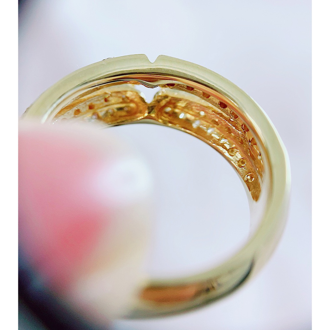 7.8g★1.00ct★✨ダイヤモンドK18パヴェリング指輪 レディースのアクセサリー(リング(指輪))の商品写真