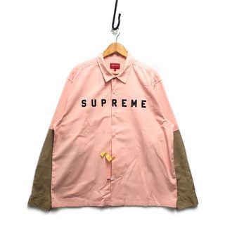 Supreme シュプリーム 長袖シャツ 20AW 2-Tone Work Shirt 2トーン ワーク シャツ ピンク系 M【美品】