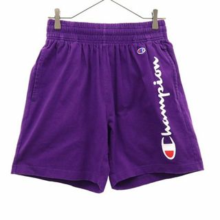 チャンピオン(Champion)のチャンピオン ロゴプリント ショートパンツ S パープル Champion ロゴワッペン ウエストゴム メンズ 【中古】  【231020】(ワークパンツ/カーゴパンツ)