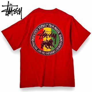 ステューシー Tシャツ・カットソー(メンズ)(レッド/赤色系)の通販