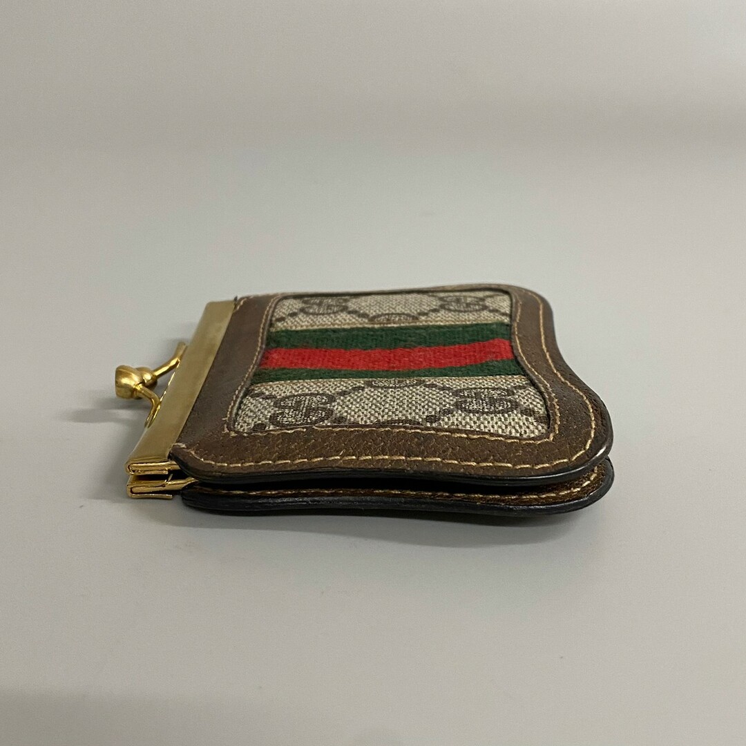 美品 美品 GUCCI グッチ ヴィンテージ カードケース グリーン - 名刺入れ