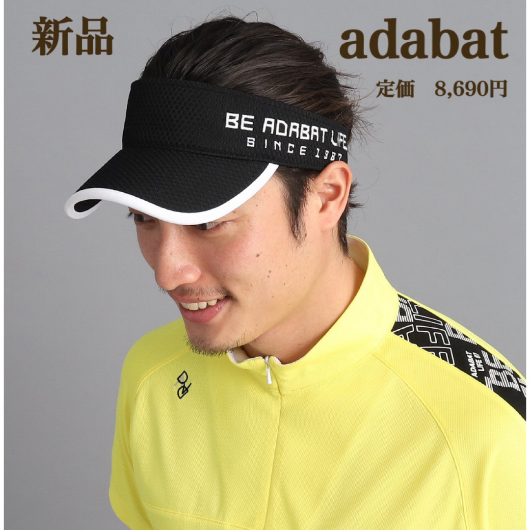 新品　adabat アダバット　メッセージロゴ　メッシュ　サンバイザー　ブラック