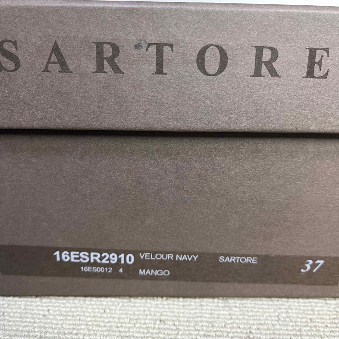 SARTORE - 37 SARTORE サイドゴア ショートブーツ ネイビー サルトル