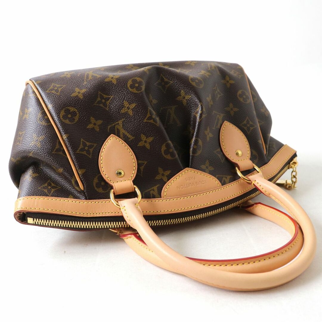 極美品◎フランス製 LOUIS VUITTON ルイヴィトン M40143 ティボリPM レディース レザー使い モノグラム ハンドバッグ ブラウン系 人気♪